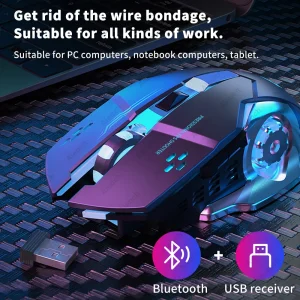 AIEACH Rechargeable Wireless Mouse For Computer Tablet Bluetooth Gaming Mouse Ergonomic Backlight Mouse Laptop Accessories