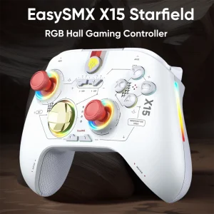 EasySMX X15 Wireless PC Controller Gamepad Compatible with PC Windows, Laptop, Phone, Switch, Hall Effect 3D Analog Stick