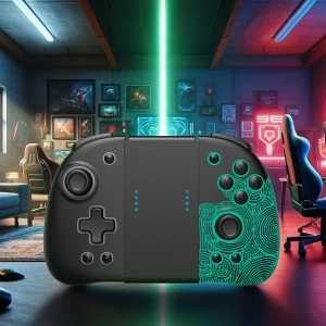 FUNLAB Luminous Controller Compatible with Nintendo Switch/OLED Ergonomic Joypad Controller for Handheld Mode with 7 LED Color