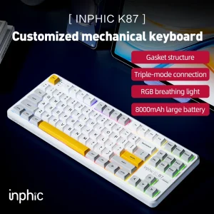 INPHIC K87 Wireless Bluetooth Three-mode Mechanical Keyboard Gasket Customized 5-layer Filling High-value Game E-sports Office