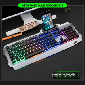 Factory Direct Snake K18 Mechanical Touch Glowing Metal Keyboard Wired Chicken Eating Cflol Gaming Keyboard