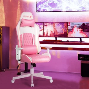 Gaming Chair Racing Style Adjustable Swivel Computer Office Chair Pink