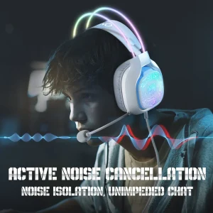 ONIKUMA X22 Gaming Headphones with RGB Dynamic Light Professional Wired Headset Noise Reduction Microphone Stereo Eardphones