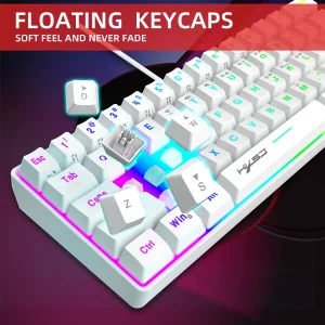Popular choice HXSJ 60 percent mute Gaming Keyboard Ergonomic Durable USB Cable Mini White Gaming Keyboard for tablet