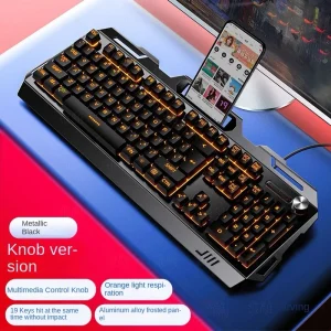 USB Wired Keyboard Backlit Imitation Mechanical Tactile Gaming Keyboards for Desktop Computer Laptop Luminous 104 Keys Keyboard