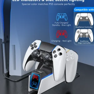 For PS5 Charging Station Controller Charger Station Replacement Dual Sense for Playstation 5 Controller Charging Dock Station