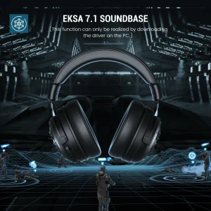 EKSA E5000 BT 2.4GHz Wireless Headphones Bluetooth 5.3 Gaming Headset Gamer with ENC Noise Cancelling Mic for PC/PS5/Xbox, 100H